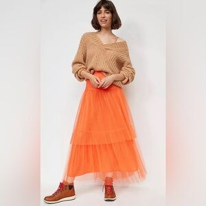 Anthropologie Evelyn Tulle Midi Skirt size S fantastic condition